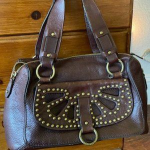 MICHAEL KORS Vintage Rose Satchel * CHOCOLATE BROWN * Genuine Leather * pockets